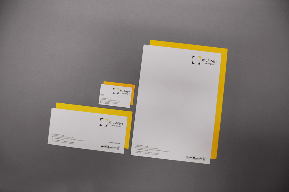 Stationery Design & Production for McLaren Packaging